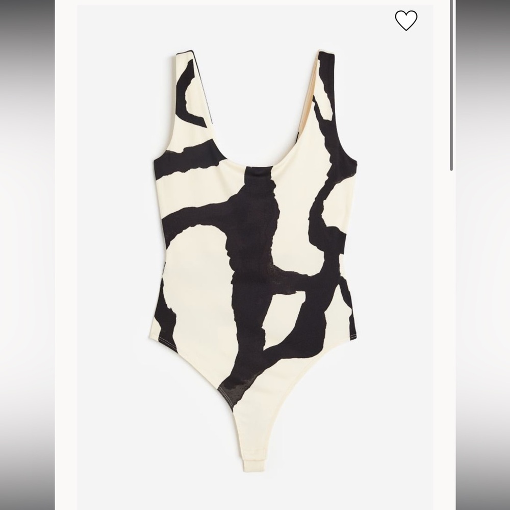 H&M Animal Print Textured Body Suit